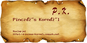 Pinczés Kornél névjegykártya