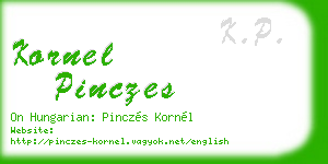kornel pinczes business card